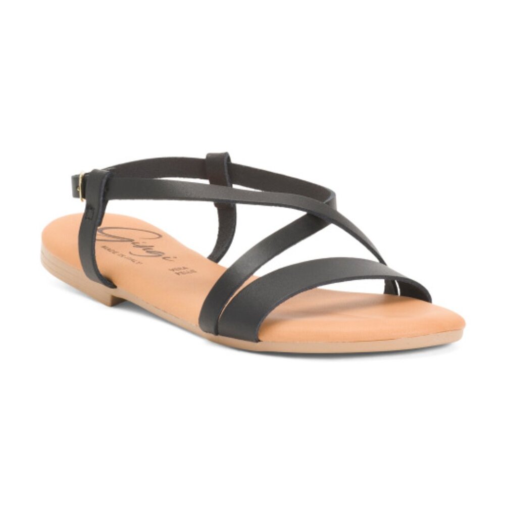 GINGI Made In Italy Leather Strappy Sandals